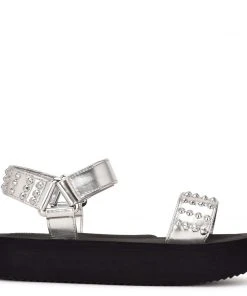 Nine West Comehere Studded Platform Sandals