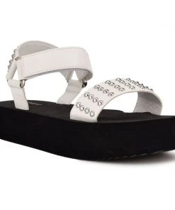 Nine West Comehere Studded Platform Sandals