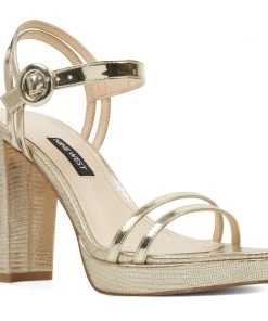 Nine West Daisy Open Toe Sandals Metallic Mindset