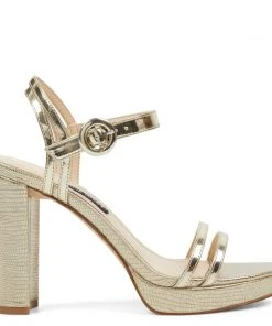 Nine West Daisy Open Toe Sandals Metallic Mindset