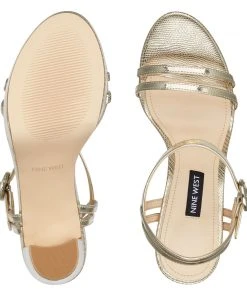 Nine West Daisy Open Toe Sandals Metallic Mindset