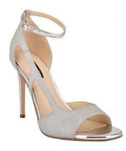 Nine West Metallic Mindset Dance Heeled Ankle Strap Sandals