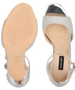 Nine West Metallic Mindset Dance Heeled Ankle Strap Sandals