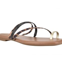 Nine West Darbie Flat Toe Ring Slide Sandals 8 Nine West Darbie Flat Toe Ring Slide Sandals