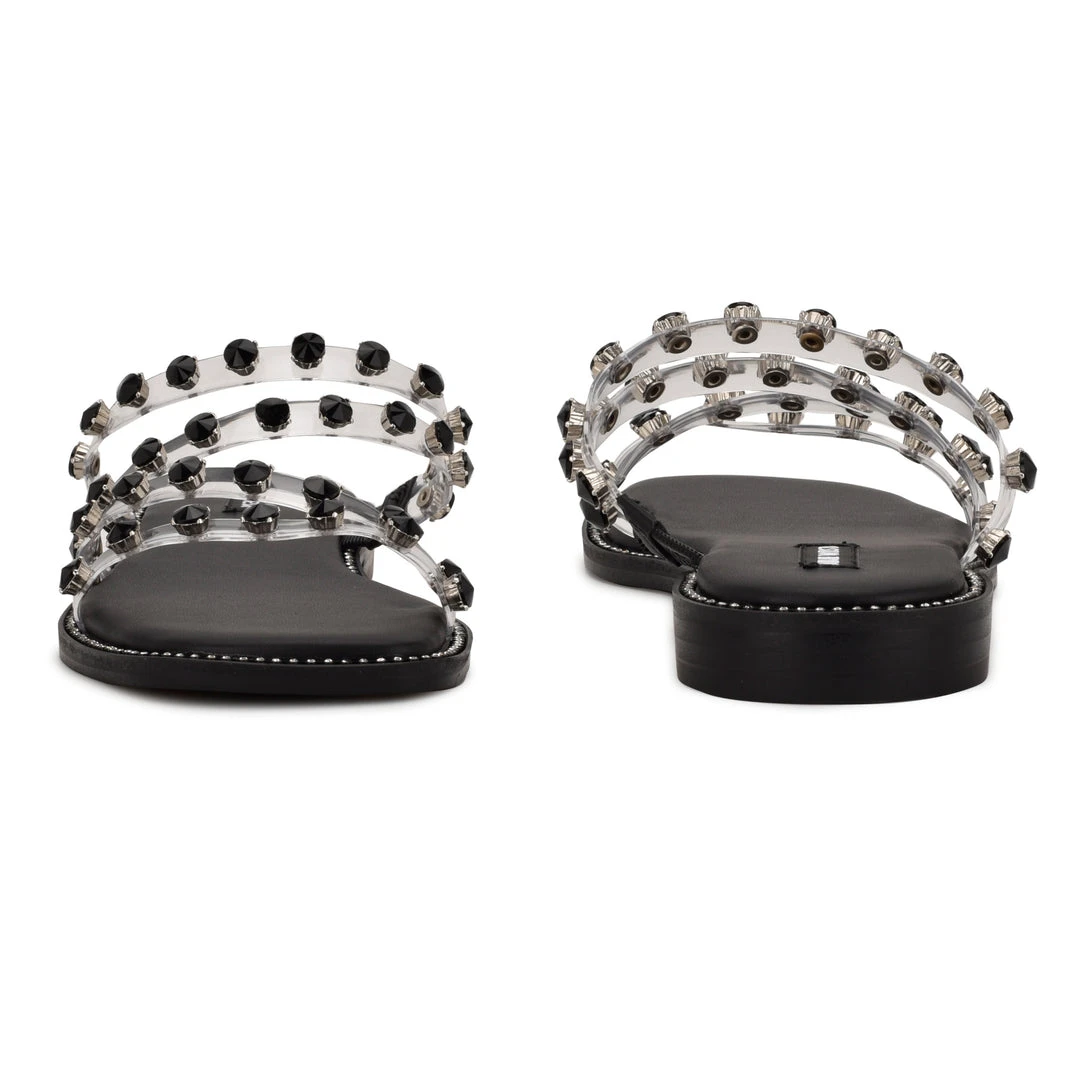 Nine West New Evan Flat Slide Sandals 6 Nine West New Evan Flat Slide Sandals