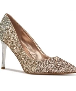 Nine West Ezra Pointy Toe Pumps Metallic Mindset