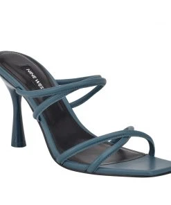 Nine West Fabiola Square-Toe Slide Sandals Color Pop