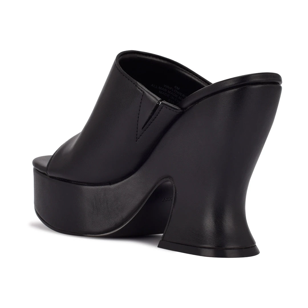 Nine West Flower Platform Slide Sandals 5 Nine West Flower Platform Slide Sandals