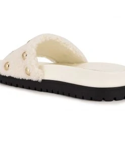 Nine West Freely Studded Flat Slide Sandals High Impact Platforms 9 Nine West Freely Studded Flat Slide Sandals High Impact Platforms