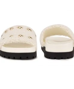 Nine West Freely Studded Flat Slide Sandals High Impact Platforms 10 Nine West Freely Studded Flat Slide Sandals High Impact Platforms