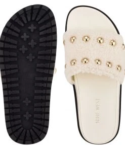 Nine West Freely Studded Flat Slide Sandals High Impact Platforms 11 Nine West Freely Studded Flat Slide Sandals High Impact Platforms