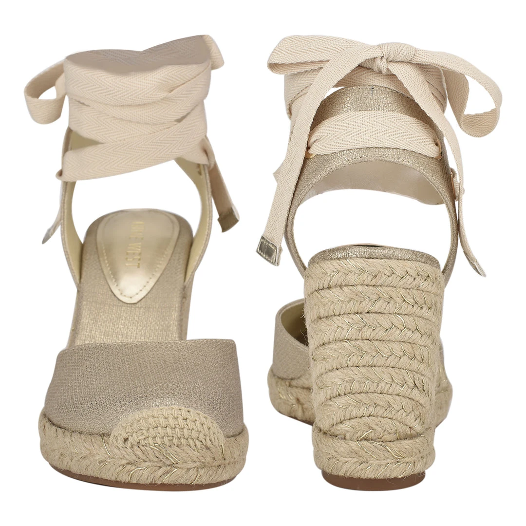 Nine West Friend Ankle Wrap Espadrille Wedge Sandals Lace It Up 6 Nine West Friend Ankle Wrap Espadrille Wedge Sandals Lace It Up