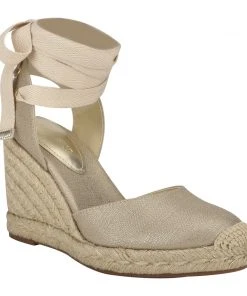 Nine West Friend Ankle Wrap Espadrille Wedge Sandals Lace It Up