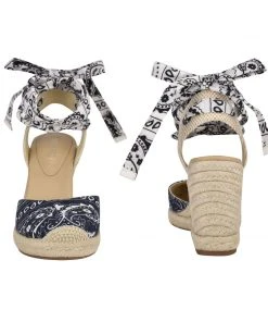 Nine West Lace It Up Friend Ankle Wrap Espadrille Wedge Sandals