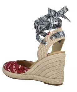 Nine West Lace It Up Friend Ankle Wrap Espadrille Wedge Sandals