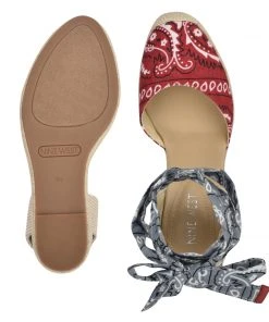 Nine West Lace It Up Friend Ankle Wrap Espadrille Wedge Sandals