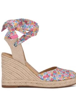 Nine West Lace It Up Friend Ankle Wrap Espadrille Wedge Sandals
