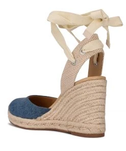 Nine West Lace It Up Friend Ankle Wrap Espadrille Wedge Sandals
