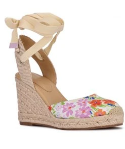 Nine West Friend Ankle Wrap Espadrille Wedge Sandals Lace It Up