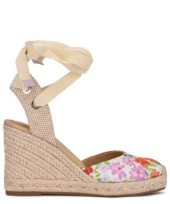 Nine West Friend Ankle Wrap Espadrille Wedge Sandals Lace It Up