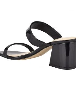 Nine West Heels Galvin Block Heel Slide Sandals 9 Nine West Heels Galvin Block Heel Slide Sandals