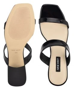 Nine West Heels Galvin Block Heel Slide Sandals 11 Nine West Heels Galvin Block Heel Slide Sandals