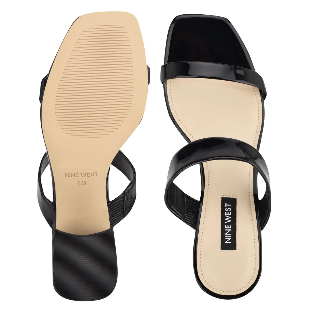 Nine West Heels Galvin Block Heel Slide Sandals 7 Nine West Heels Galvin Block Heel Slide Sandals