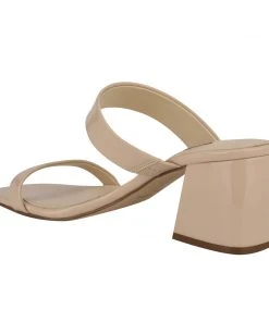 Nine West Heels Galvin Block Heel Slide Sandals 9 Nine West Heels Galvin Block Heel Slide Sandals