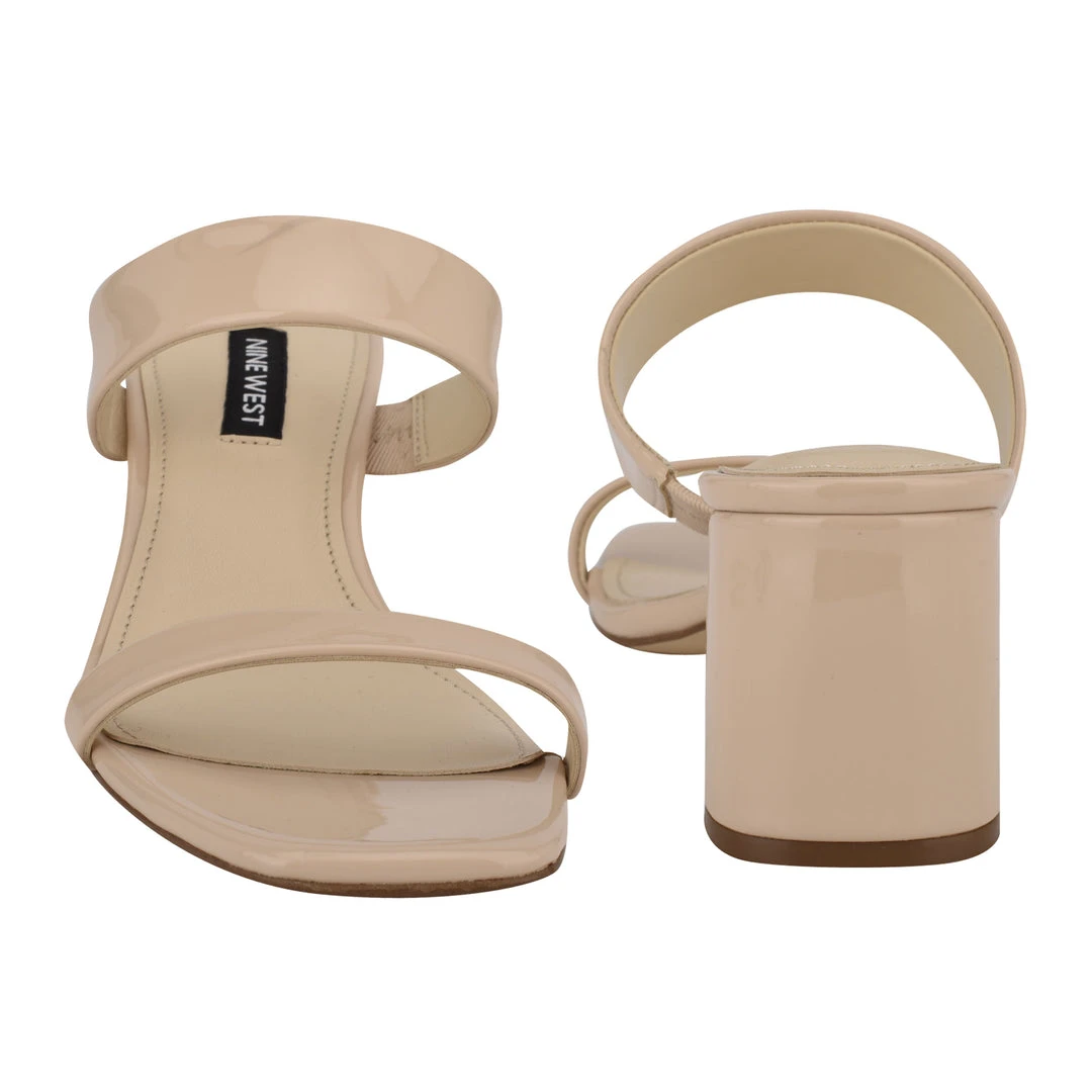 Nine West Heels Galvin Block Heel Slide Sandals 6 Nine West Heels Galvin Block Heel Slide Sandals