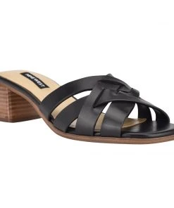 Nine West Garnet Slide Sandals Heels 8 Nine West Garnet Slide Sandals Heels