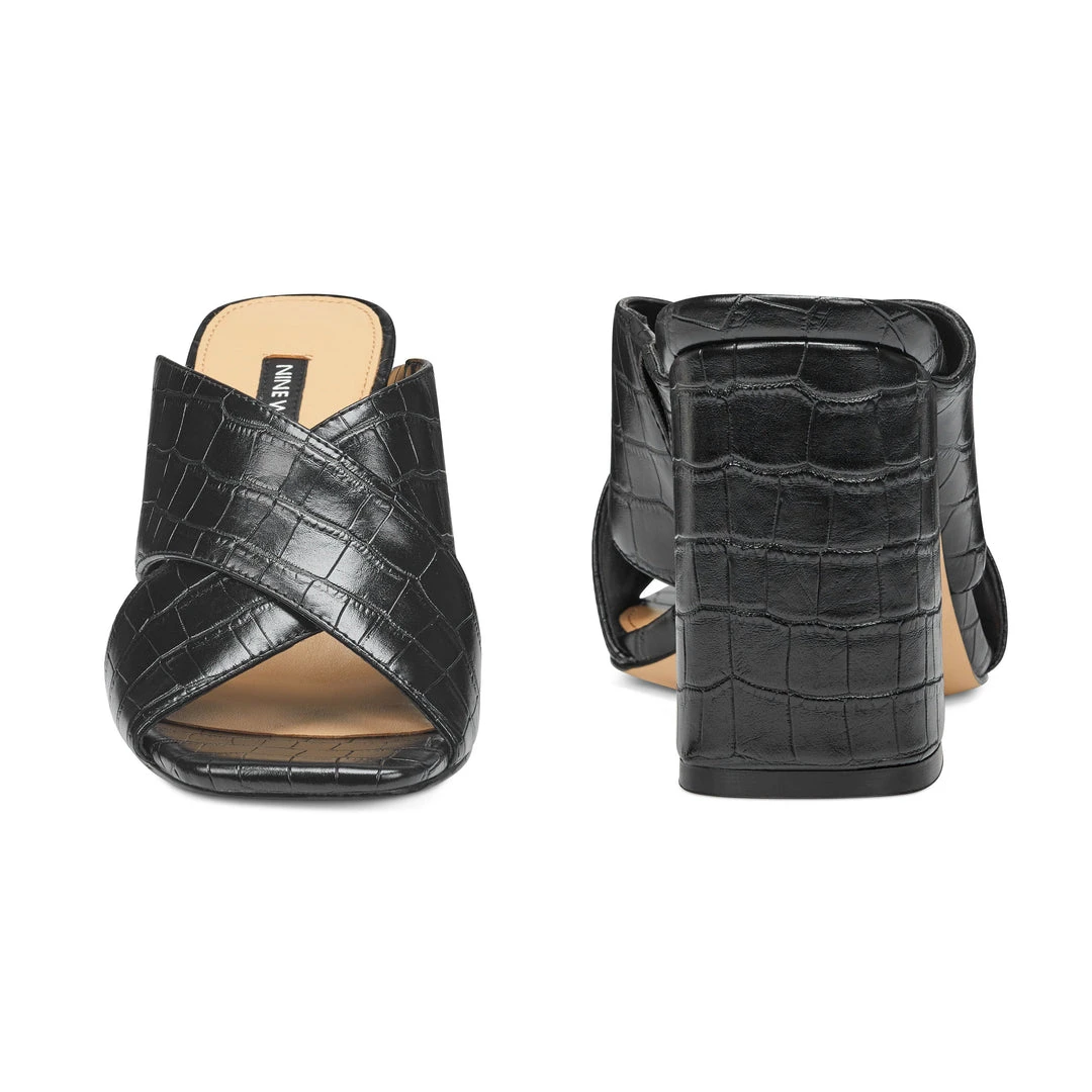 Nine West Gigi Block Heel Slide Sandals Heel Appeal 7 Nine West Gigi Block Heel Slide Sandals Heel Appeal