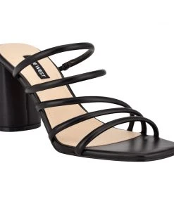 Nine West Girlie Block Heel Slide Sandals