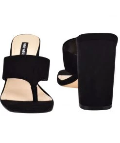 Nine West Gogo Block Heel Slide Sandals Shoes 10 Nine West Gogo Block Heel Slide Sandals Shoes