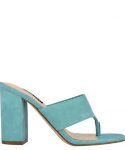 Nine West Color Pop Gogo Block Heel Slide Sandals