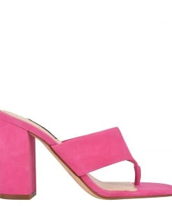 Nine West Color Pop Gogo Block Heel Slide Sandals