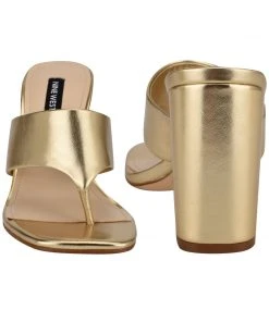 Nine West Gogo Block Heel Slide Sandals