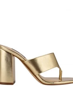 Nine West Gogo Block Heel Slide Sandals
