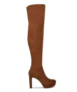 Nine West Gotcha Wide Calf Over The Knee Platform Boots High Impact Platforms