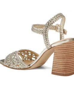Nine West Gwenny Block Heel Sandals Metallic Mindset