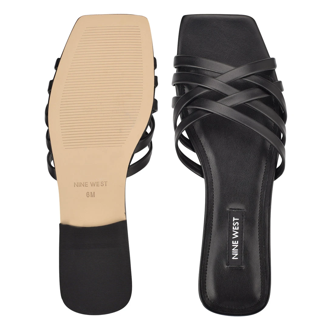 Nine West Halen Flat Slide Sandals 7 Nine West Halen Flat Slide Sandals