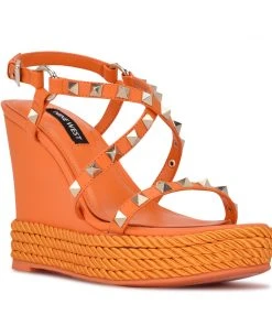 Nine West Harte Studded Espadrille Wedge Sandals
