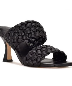 Nine West Hasnot Heeled Slide Sandals Weave Got You
