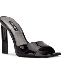 Nine West Heel Appeal Haveit Heeled Slide Sandals 8 Nine West Heel Appeal Haveit Heeled Slide Sandals