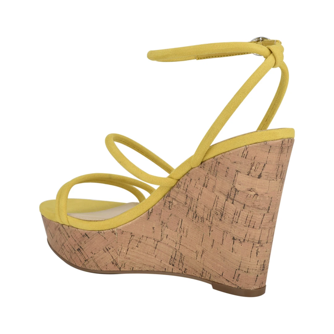 Nine West Lace It Up Havi Ankle Wrap Cork Wedge Sandals 5 Nine West Lace It Up Havi Ankle Wrap Cork Wedge Sandals