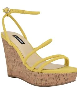 Nine West Lace It Up Havi Ankle Wrap Cork Wedge Sandals