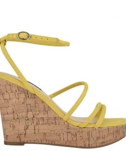 Nine West Lace It Up Havi Ankle Wrap Cork Wedge Sandals