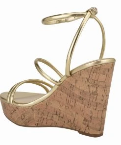 Nine West Havi Ankle Wrap Cork Wedge Sandals 9 Nine West Havi Ankle Wrap Cork Wedge Sandals