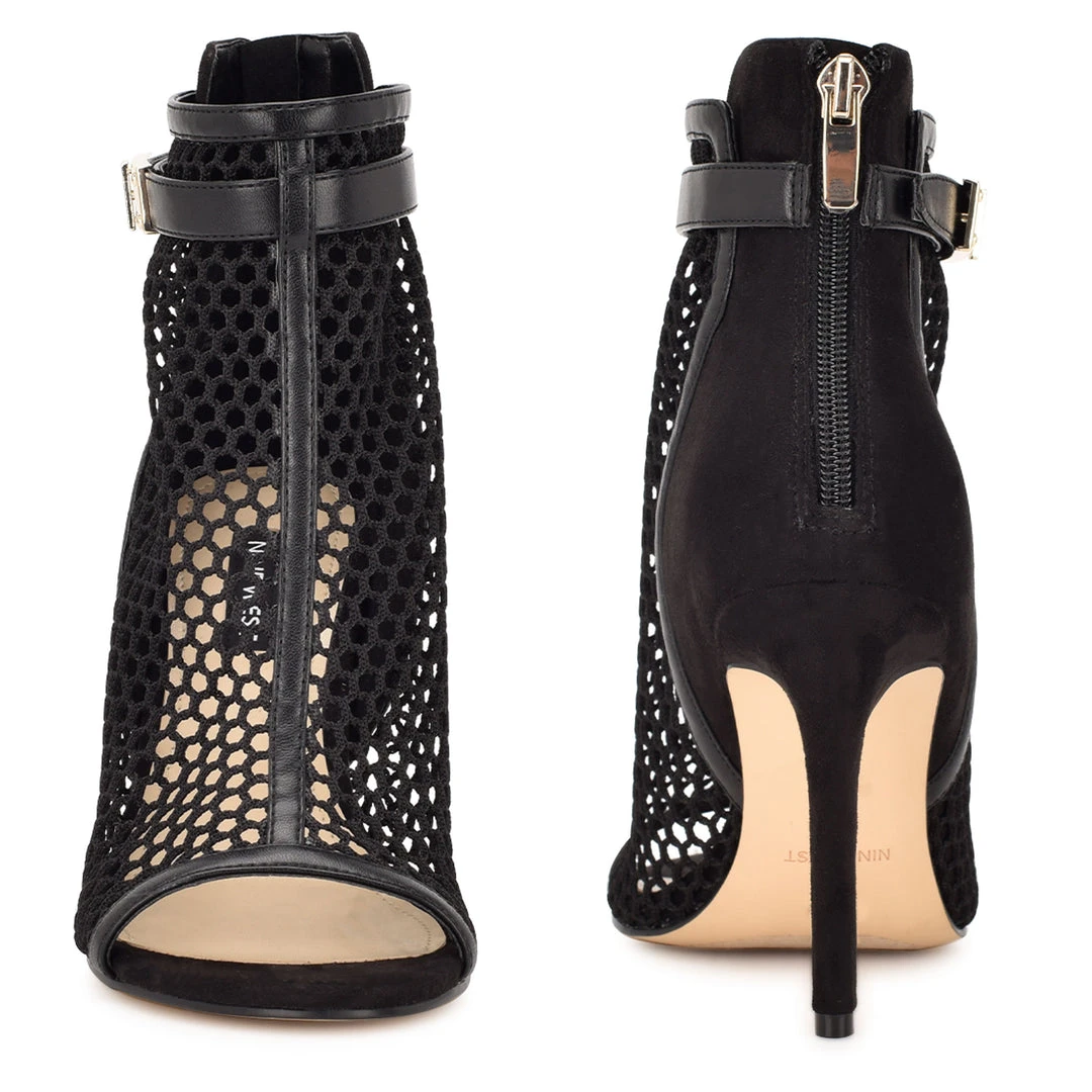 Nine West Ididit Mesh Peep Toe Booties 6 Nine West Ididit Mesh Peep Toe Booties