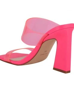 Nine West Color Pop Instaa Heeled Slide Sandals 9 Nine West Color Pop Instaa Heeled Slide Sandals