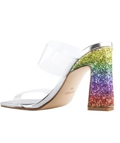 Nine West Color Pop Instaa Heeled Slide Sandals 9 Nine West Color Pop Instaa Heeled Slide Sandals